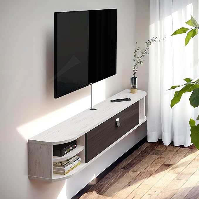 Pmnianhua Floating TV Stand, Floating TV Console, Wall Mounted TV Cabinet by Pmnianhua