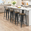 30 Inch Swivel Bar Stools Set of 4, Counter Height Bar Stools by Homvinax