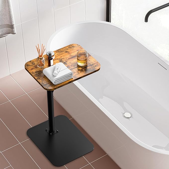Side Table Sofa Tray for Couch Heavy Metal Base Swivel/Adjustable Height - Image 6