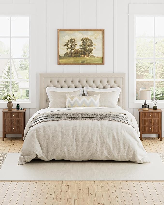 Night Stand, Fluted Nightstand Bedside Tall Farmhouse Nightstand - Image 8