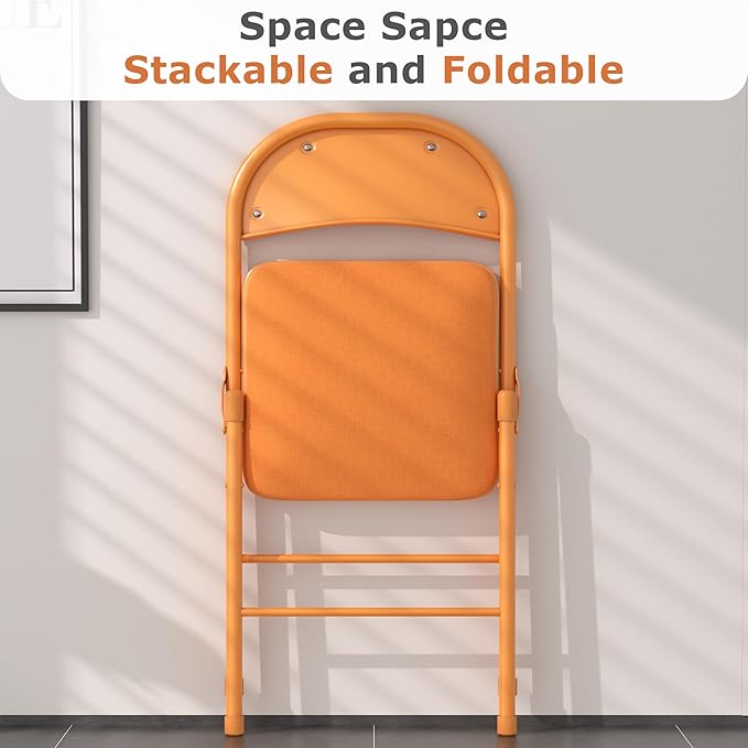 VECELO Padded Folding Chairs 4 Pack, Comfortable Cushioned Seat & Backrest - Image 7