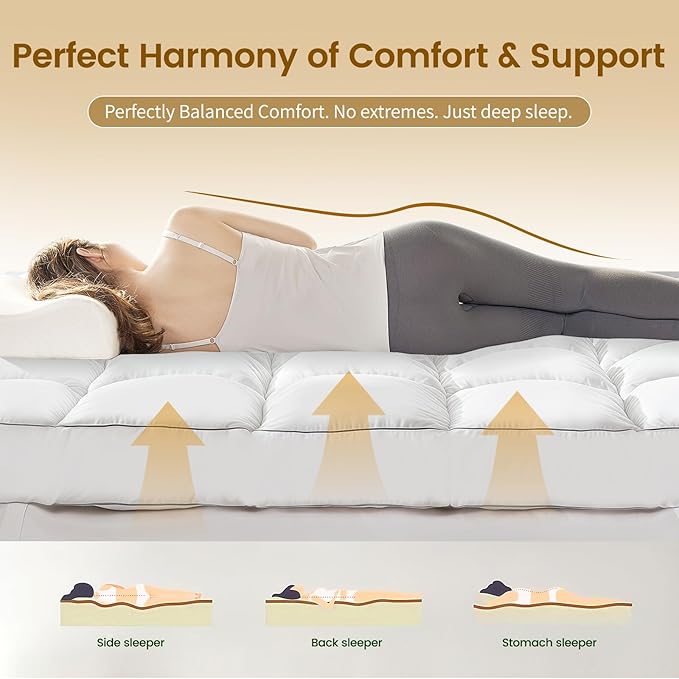 Decroom 5 Inch Memory Foam Mattress Topper King Size, Filled - Image 3