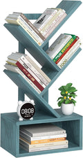 Small Tree Book Shelf, 5 Tier Black Tree Bookshelf, Modern Desk Display Storage by SHEEPAM