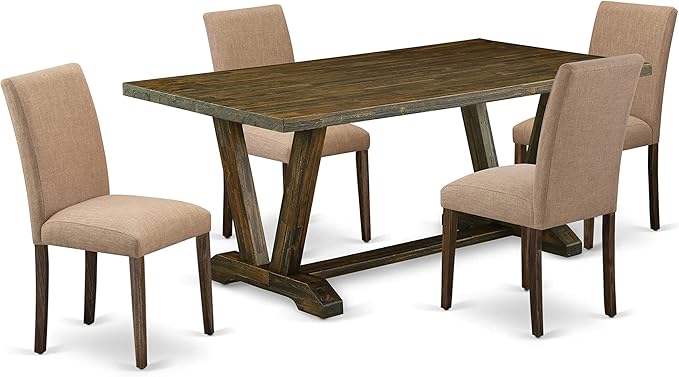 East West Furniture V777AB747-5 5 Piece Kitchen Table Set - Image 2