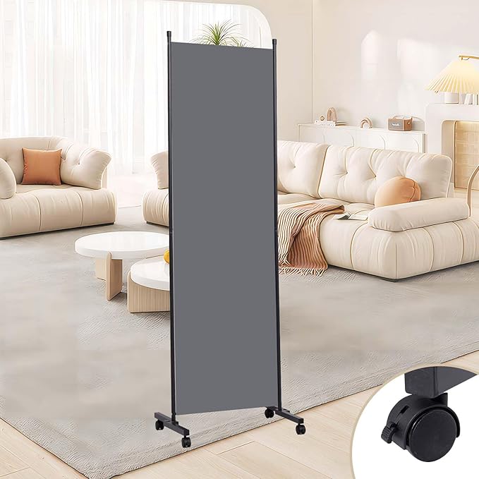 Room Divider 1 Panel Room Dividers/Wheels, Fabric Room Divider Panel by HOMSCREENER