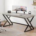 LVB Grey Desk, Industrial Wood Home Office Computer Desk by LVB