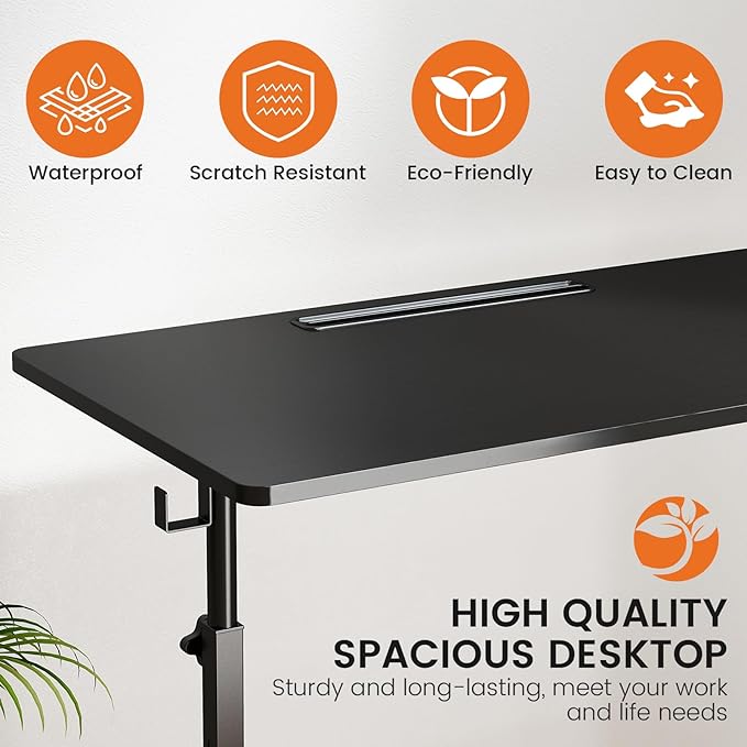 Hadulcet Small Standing Desk Adjustable Height, Mobile Stand Up Desk - Image 5