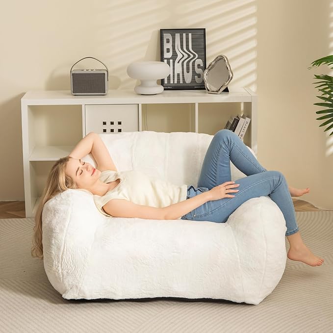 HIGOGOGO Giant Bean Bag Chair for Adults, Big Comfy Sofa Chair for Bedroom - Image 3