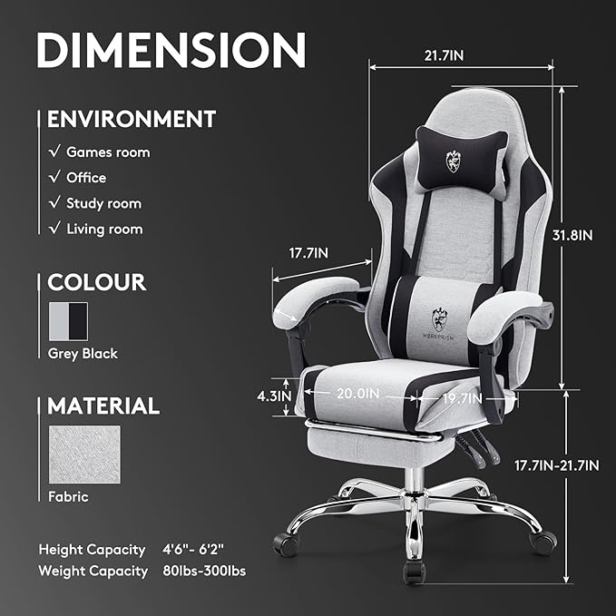 Gaming Chair Breathable Fabric, Computer Office Chair - Image 2