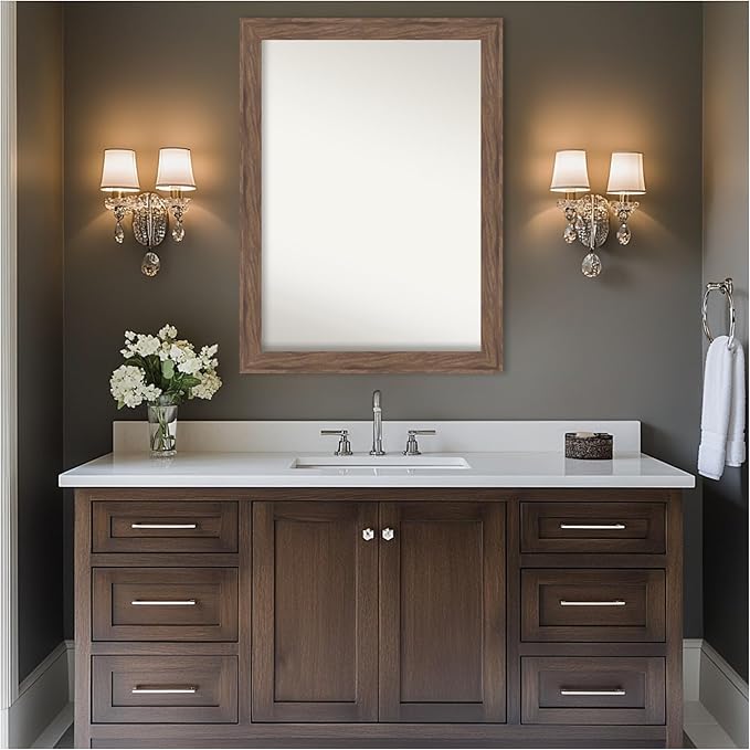 Amanti Art Brown Bathroom Mirror - Image 7