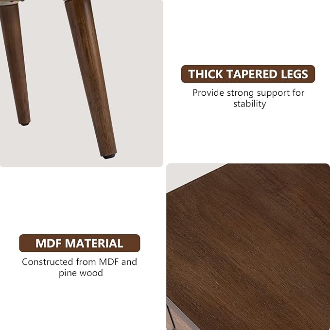 COSIEST Mid-Century Nightstand, Modern MDF Bedside Table, Accent Wood End Table - Image 5