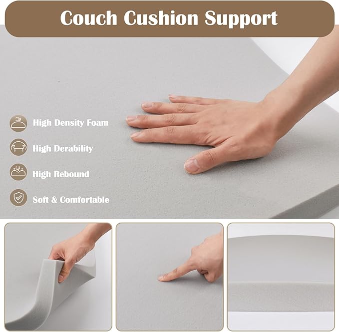 3 Pcs Couch Cushion Support for Sagging Cushion 20" x 20" 40D High Density - Image 4