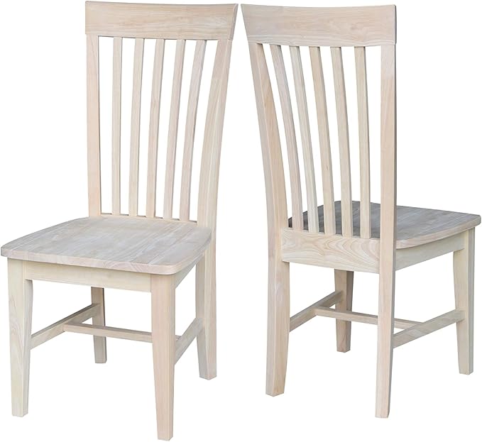 IC International Concepts Set of 2 Tall Mission Chairs Real/Solid Parawood - Image 12