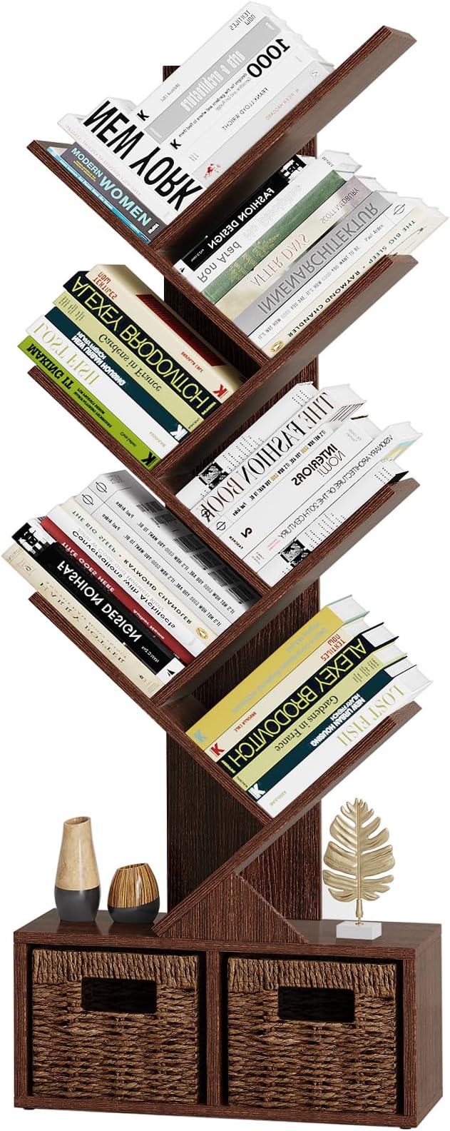 Vagusicc Tree Bookshelf, 6 Tier Bookshelf by Vagusicc