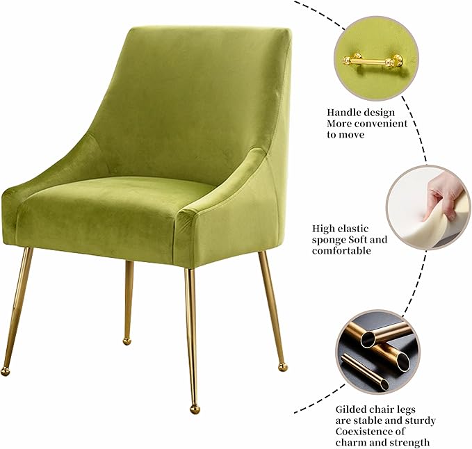 Modern Velvet Dining Chairs Set of 6, Contemporary Upholstered Furniture - Image 4