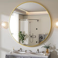 BEAUTYPEAK 48 Inch Round Mirror, Metal Frame Circle Mirror, Wall Mounted by BEAUTYPEAK