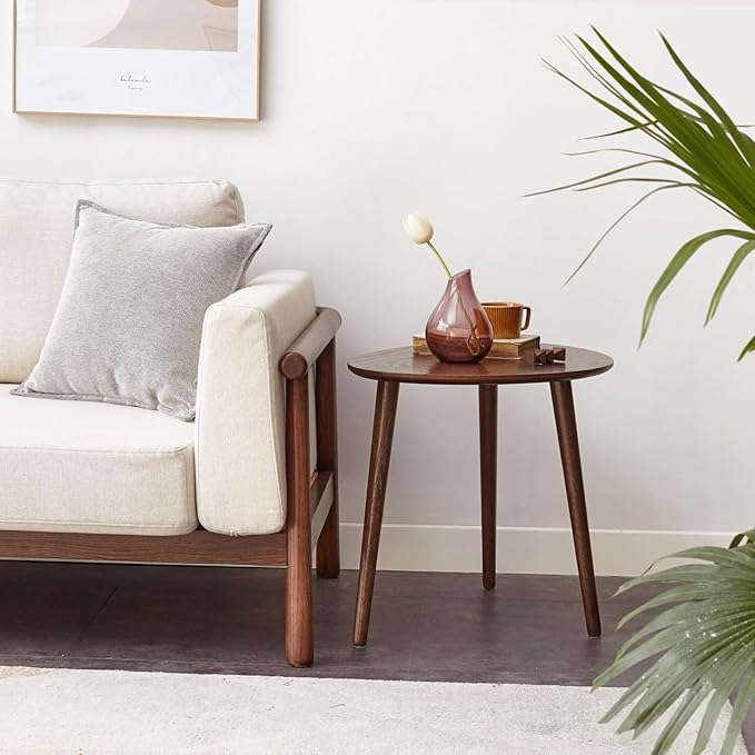 Small Oval Coffee Table, 25.6'' Small Mid Century Modern End Table by Vadisun