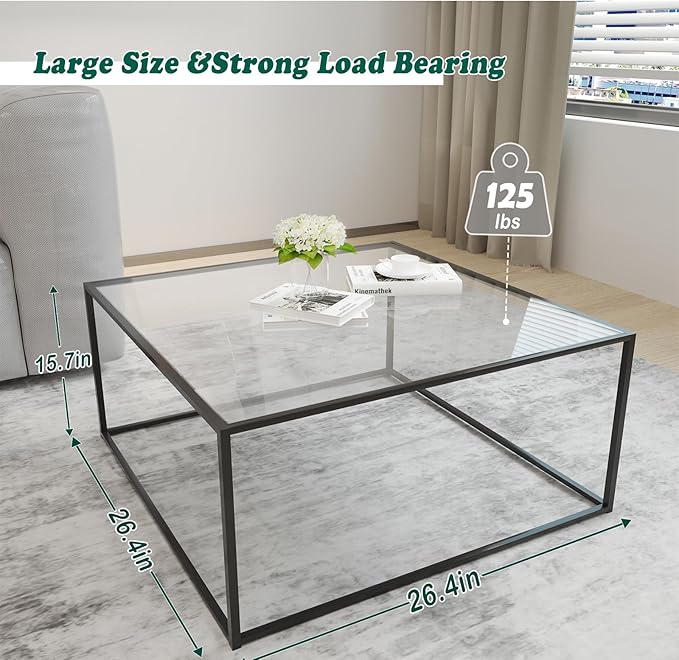 Glass Coffee Table Modern Center Table, Minimalist Coffee Table Sofa Side Tea - Image 2