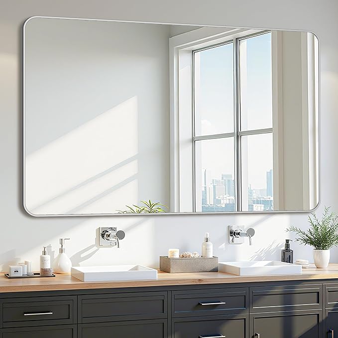 Bathroom Mirror 60" x 36", Large Rectangle Wall Mirror, Entryway Decor by Unknown