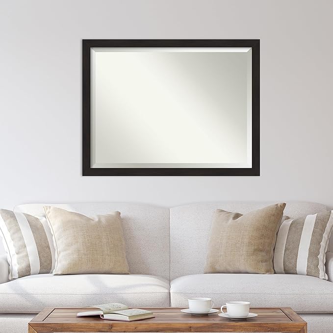Amanti Art Brown Wall Mirror 34x44 Furniture Espresso Narrow Rectangle Bathroom - Image 5