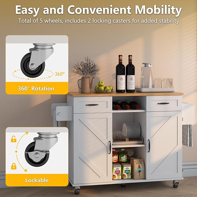 51.5'' Rolling Kitchen Island - Image 7