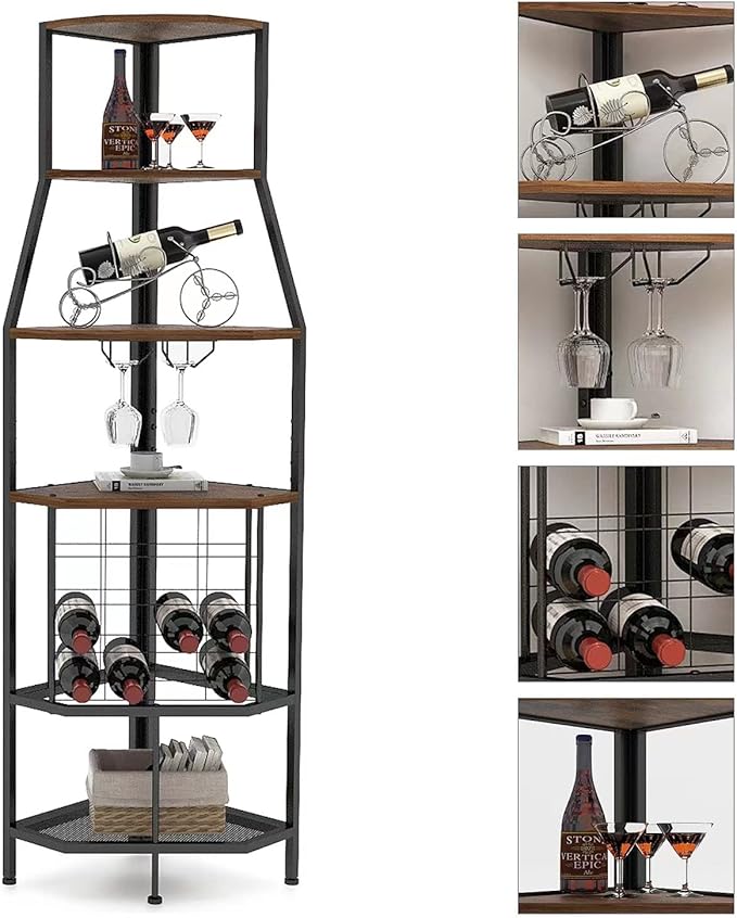 5-Tier Corner Wine Rack Floorstanding - Image 2