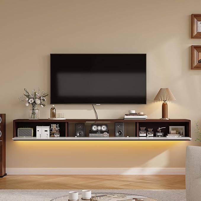 Floating TV Stand High Gloss, Floating TV Console, Under TV Shelf - Image 6
