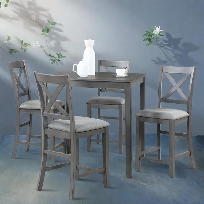 Dining Table Set for 4, Modern 5 Piece Dining Room Table Set - Image 5