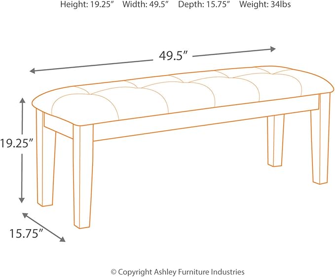 Signature Design by Ashley Haddigan Traditional Upholstered Dining Room Bench - Image 11
