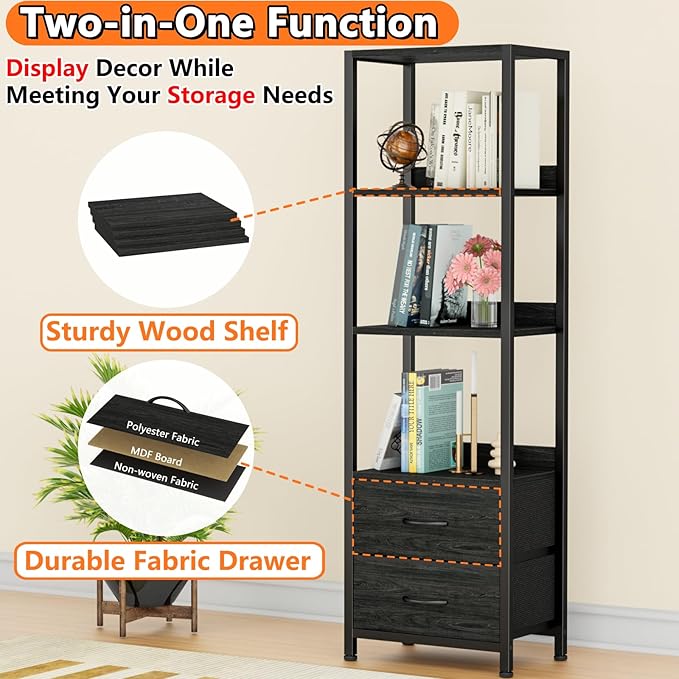 Furnulem 4-Tier Corner Shelf, Bookshelf - Image 6