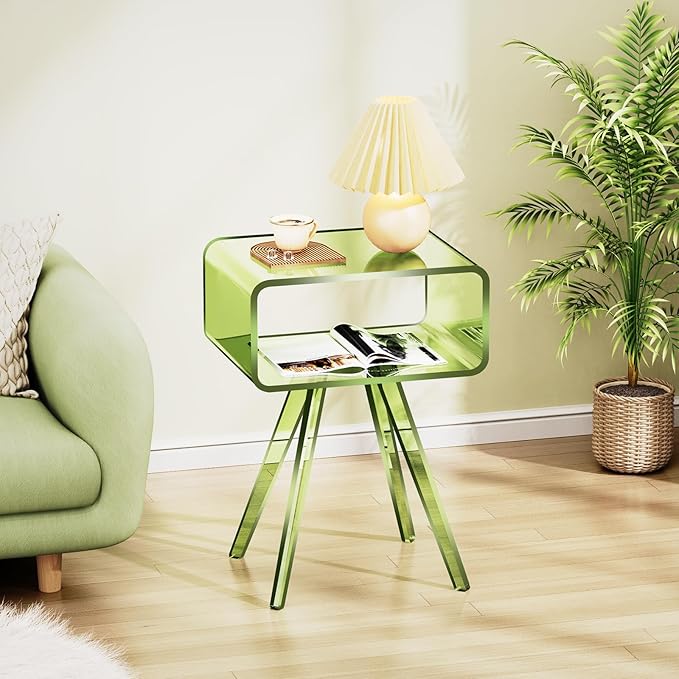 Acrylic Side Table, Acrylic Nightstand Bedside Table - Image 9