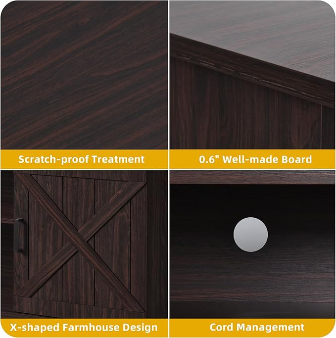 DWVO Farmhouse TV Stands for Living Room, Entertainment Center - Image 4