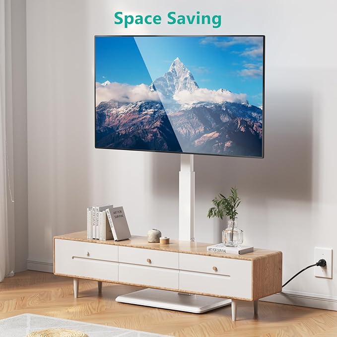 WALI Floor TV Stand with Power Outlet, Tall TV Stand Mount - Image 6