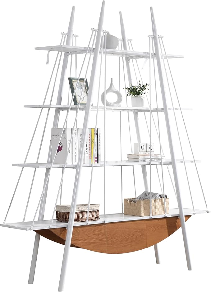 4 Tier Modern Boat-Shaped Bookshelf by FIVEGIVEN