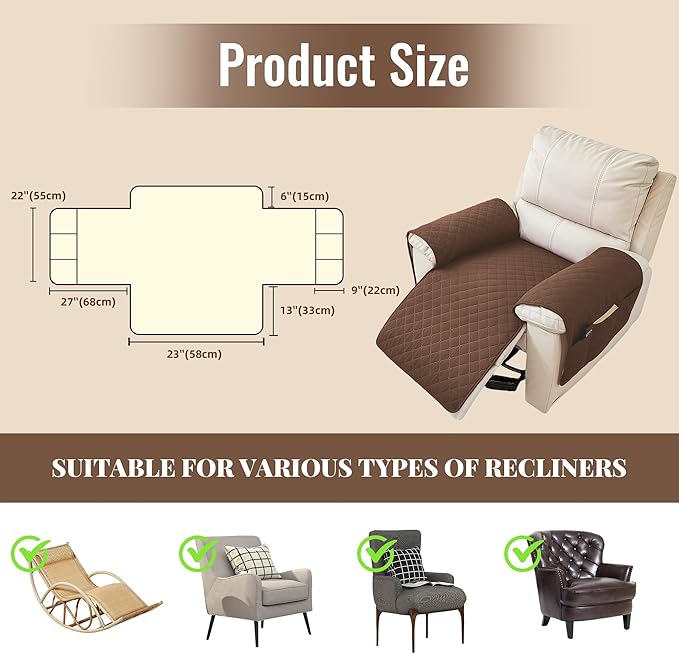 MEHIDFY Sofa Seat Arm Cover, Waterproof Couch Armrest Protector, Anti-Slip Sofa - Image 2