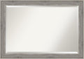 Amanti Art Grey Wall Mirror 29x41 Regis Barnwood Grey Rectangle Bathroom Mirror by AmantiArt