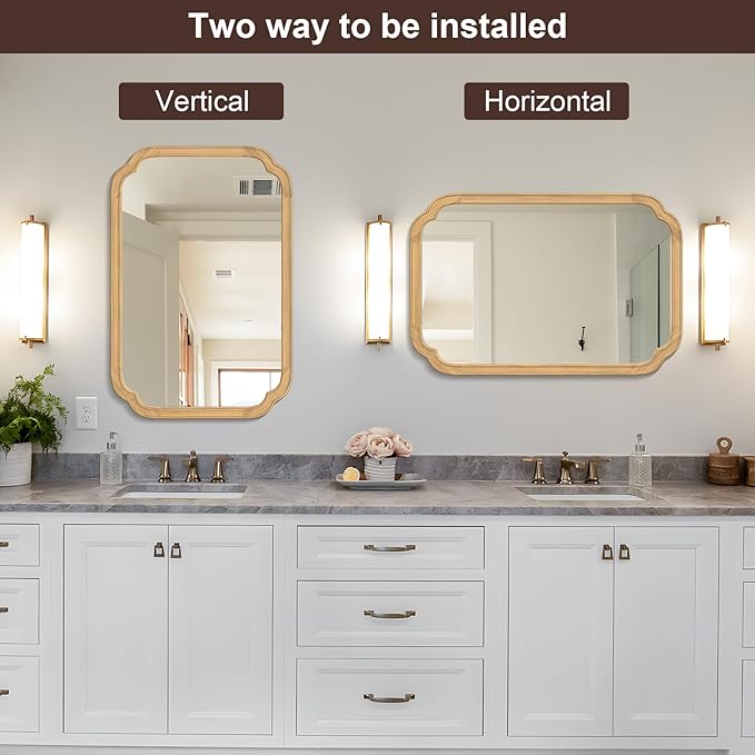 WallBeyond 24" x 36" Rounded Corner Arch Wall Mirror - Image 7
