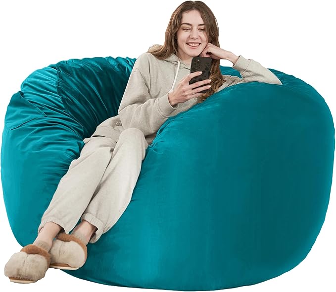 HABUTWAY Bean Bag Chair: Giant 4' Memory Foam Furniture Bean Bag Chairs by HABUTWAYMakeYourLifeComfortable