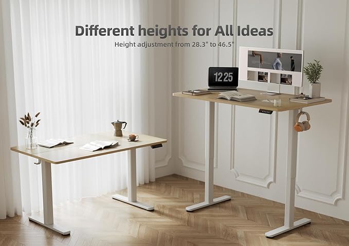 YDN Electric Standing Desk, 55x24 Inch Stand up Desk Adjustable Height - Image 4