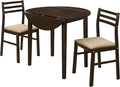 Coaster Home Furnishings 3-Piece Round Wood Dining Room Set Drop Leaf Extension by CoasterFineFurniture