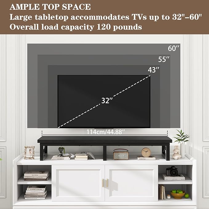 IBUYKE 45" Large TV Riser for 32-60 inch TV, Tabletop Short TV Stand - Image 5