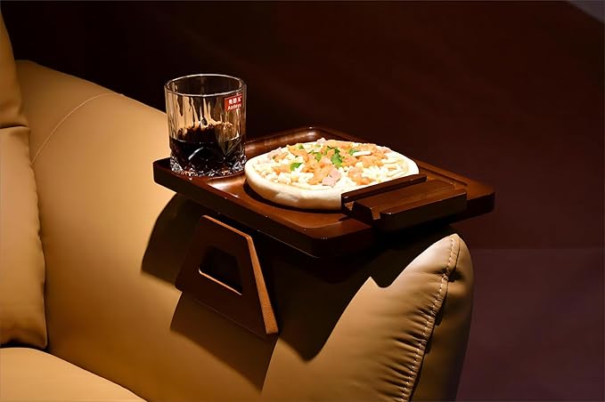 Couch Arm Tray Table Clip on Sofa, Armrest TV Tray Table - Image 3