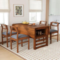 Drop Leaf Dining Table with Chairs Set of 4, 5-Piece Farmhouse Rectangular by Unknown