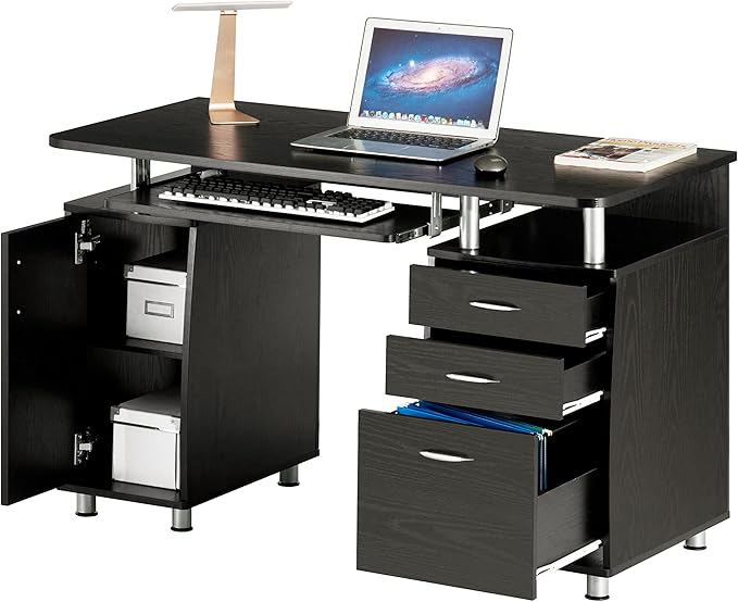 Techni Mobili 47.25" Ergonomic Computer Drawers & File Cabinet - Image 13