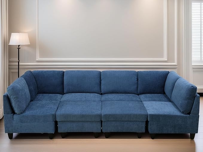 U Shaped Sectional Couch, Convertible Modular Sectional Sofa by FONTOI