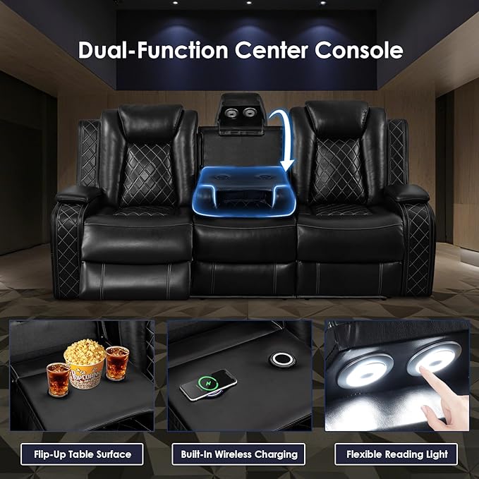 PU Leather Power Reclining Sofa Set - Image 5