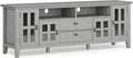 SIMPLIHOME Artisan SOLID WOOD 72 Inch Wide Contemporary TV Media Stand in Fog by SimpliHome