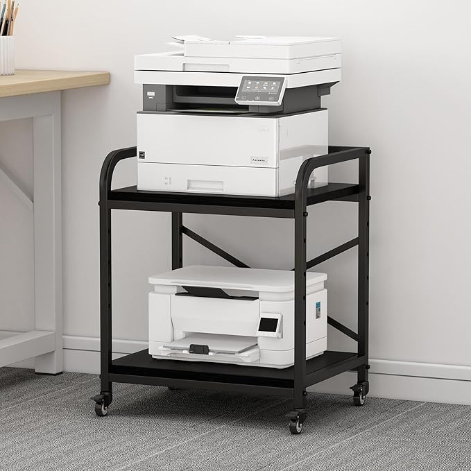 2 Tier Large Printer Stand, 20 x 20 Inches Printer Table by Vokumba