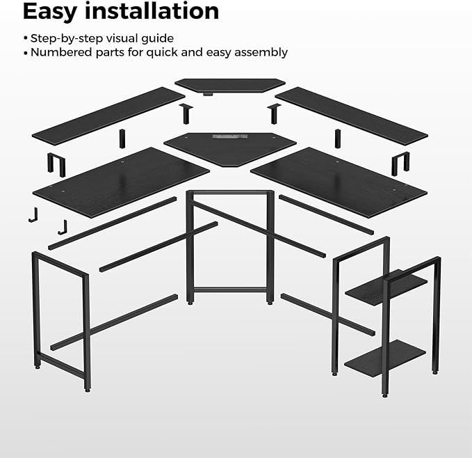 Rolanstar L Shaped Gaming Desk - Image 10