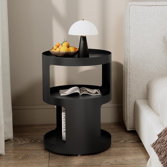 XIV Side Table, Round End Table, Modern Nightstand, Metal Accent Table - Image 4